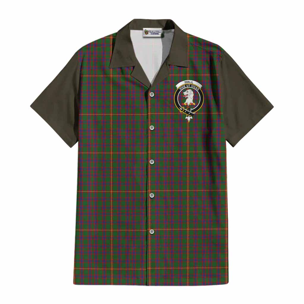 Hall Tartan Accent Cotton Hawaiian Shirt with Family Crest
