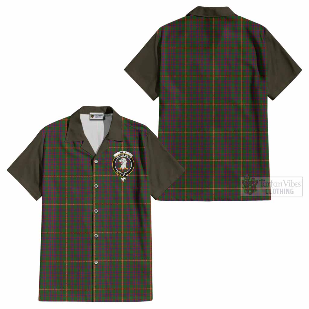 Hall Tartan Accent Cotton Hawaiian Shirt with Family Crest