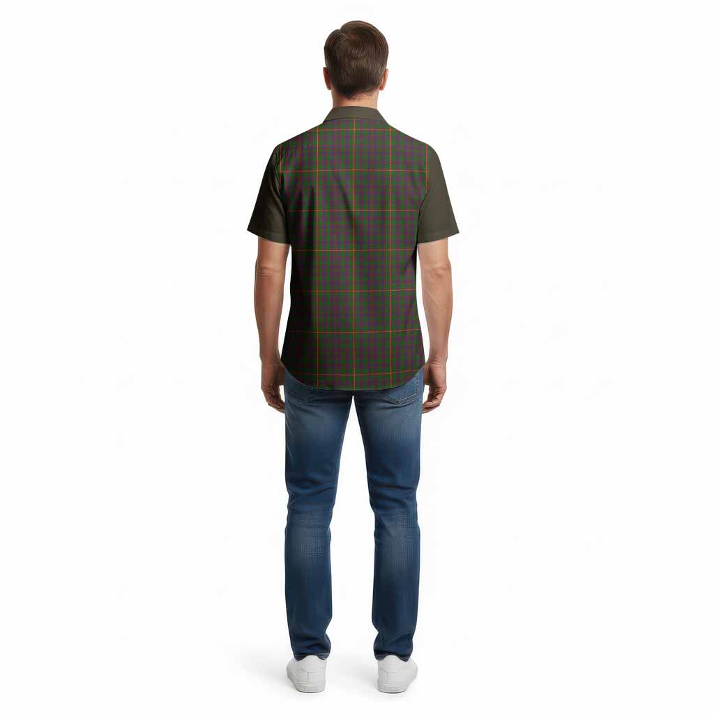 Hall Tartan Accent Cotton Hawaiian Shirt with Family Crest