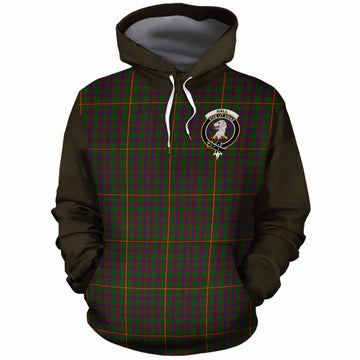 Hall Tartan Accent Cotton Hoodie with Family Crest