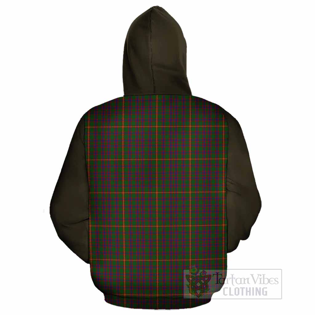 Hall Tartan Accent Cotton Hoodie with Family Crest