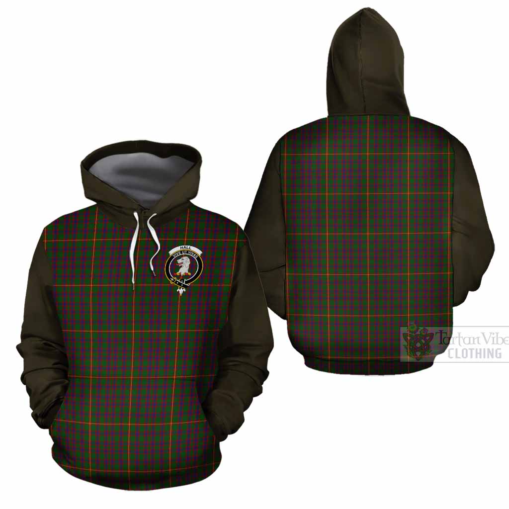 Hall Tartan Accent Cotton Hoodie with Family Crest