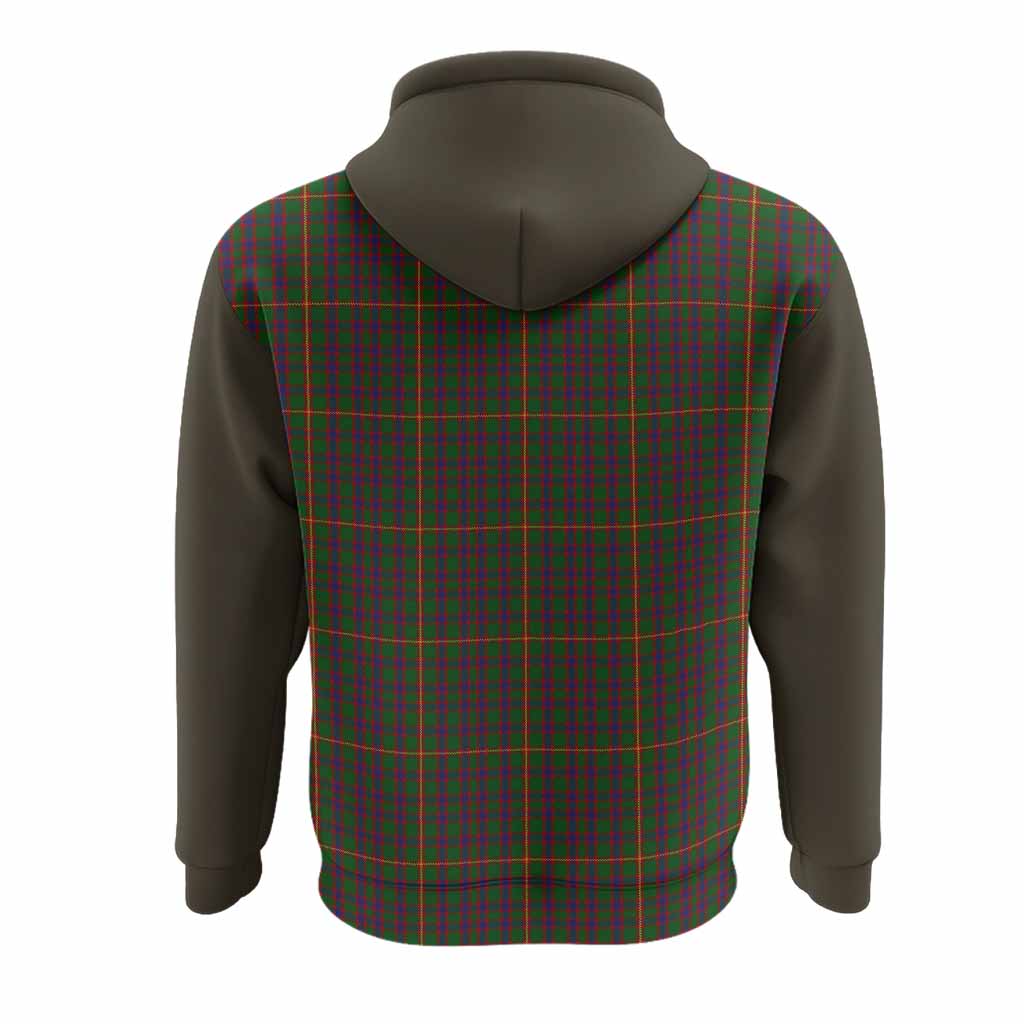 Hall Tartan Accent Hoodie with Family Crest