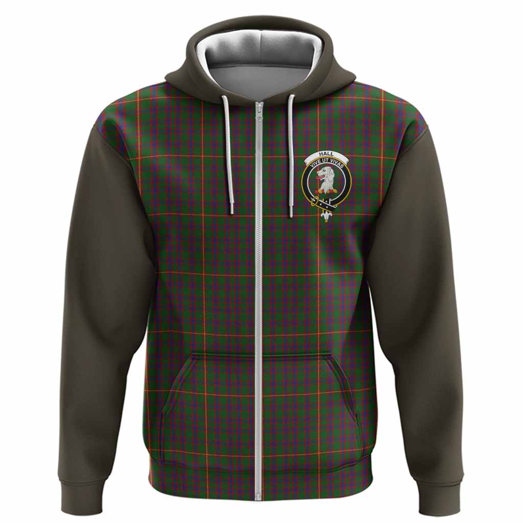 Hall Tartan Accent Hoodie with Family Crest