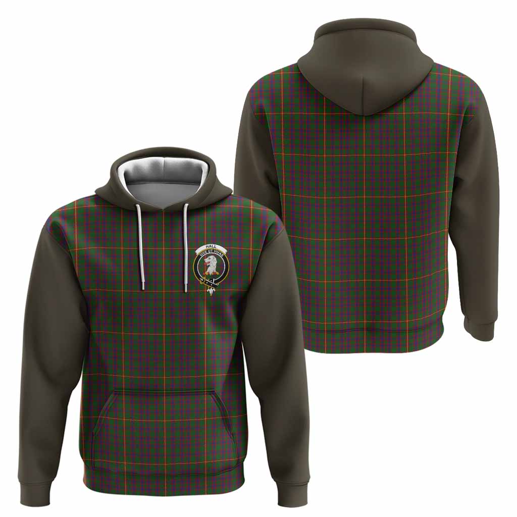 Hall Tartan Accent Hoodie with Family Crest
