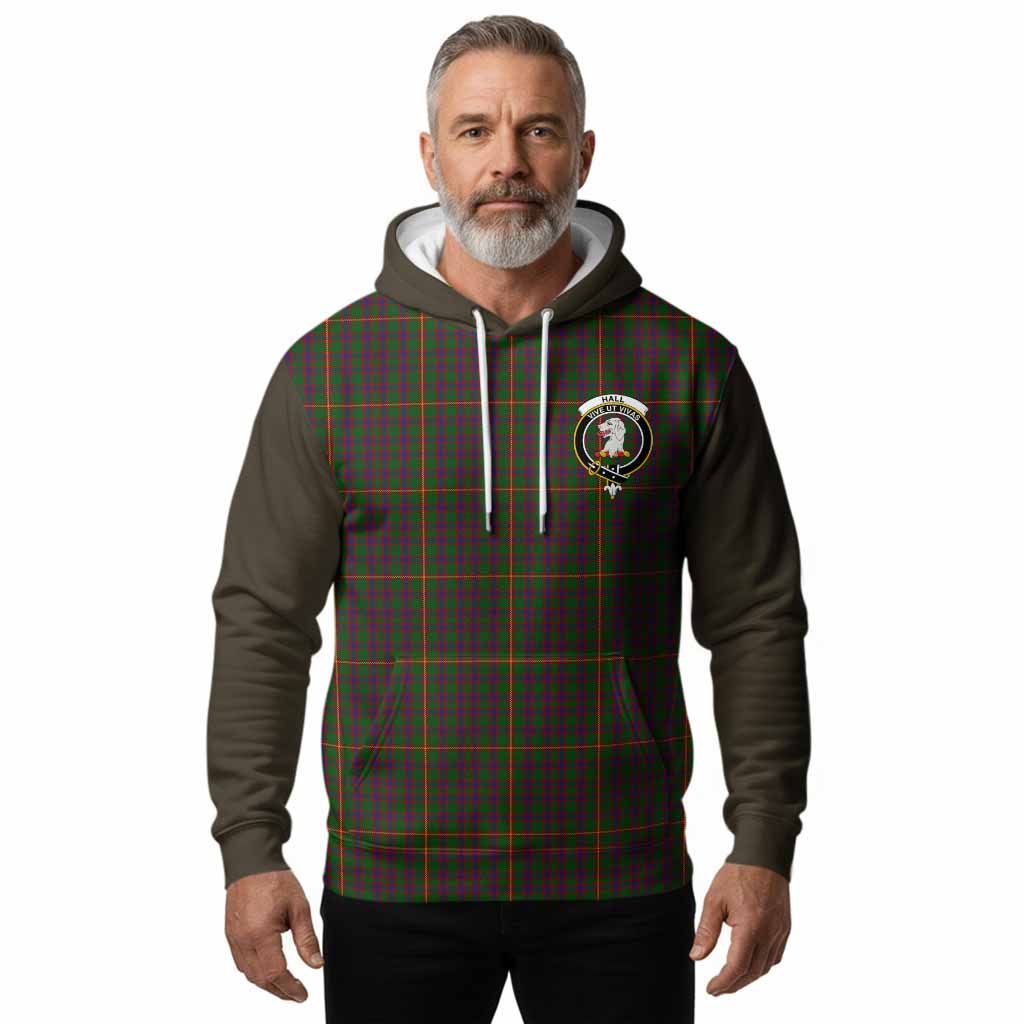 Hall Tartan Accent Hoodie with Family Crest