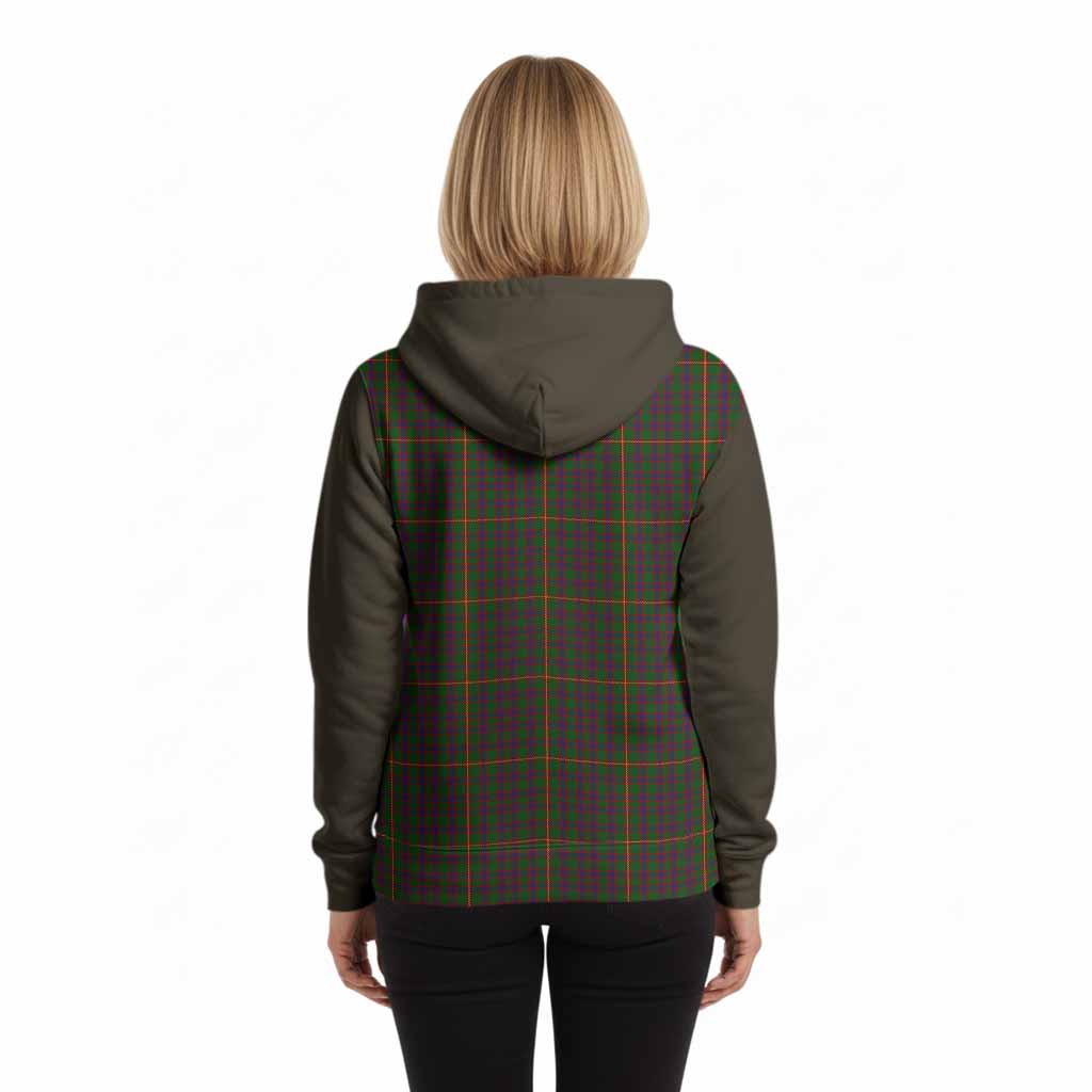 Hall Tartan Accent Hoodie with Family Crest