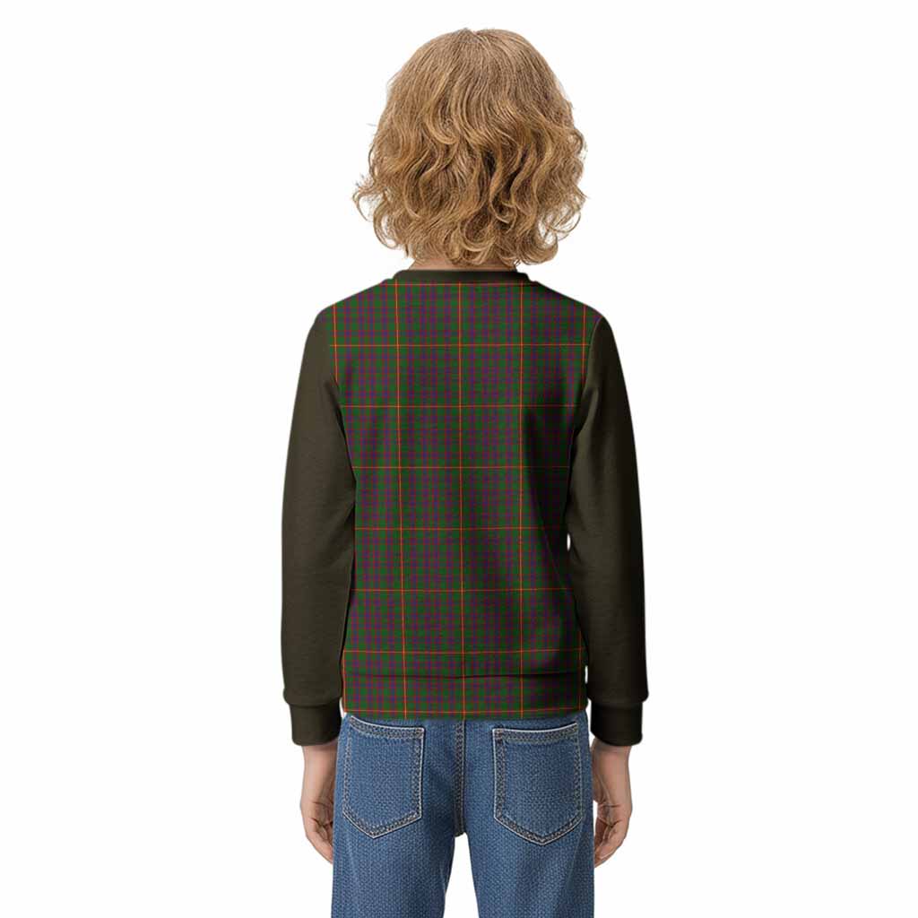 Hall Tartan Accent Kid Knitted Sweatshirt with Family Crest