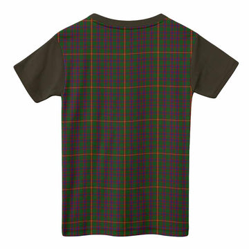 Hall Tartan Accent Kid T-shirt with Family Crest
