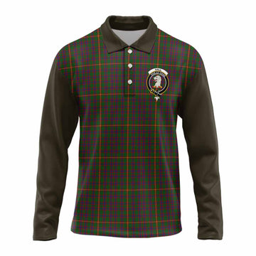 Hall Tartan Accent Long Sleeve Polo Shirt with Family Crest