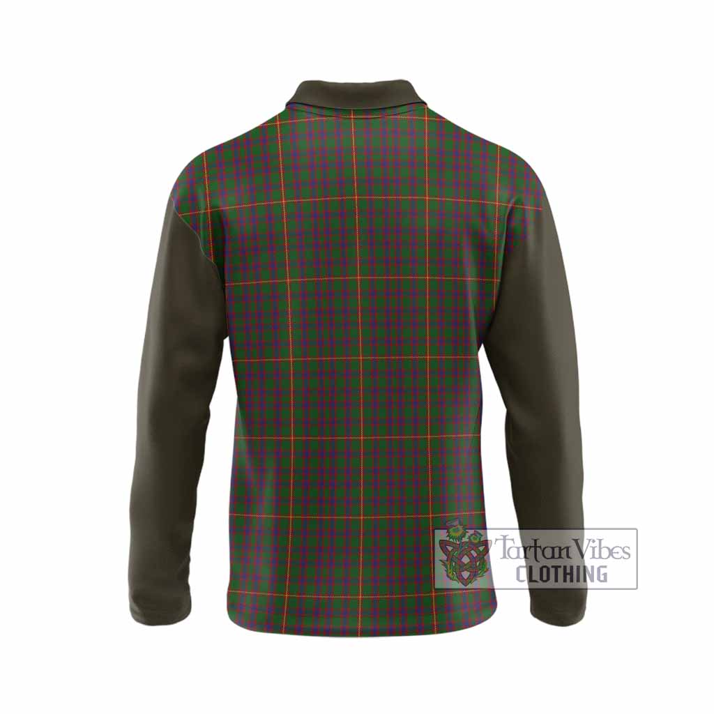 Hall Tartan Accent Long Sleeve Polo Shirt with Family Crest