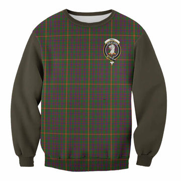 Hall Tartan Accent Sweatshirt with Family Crest