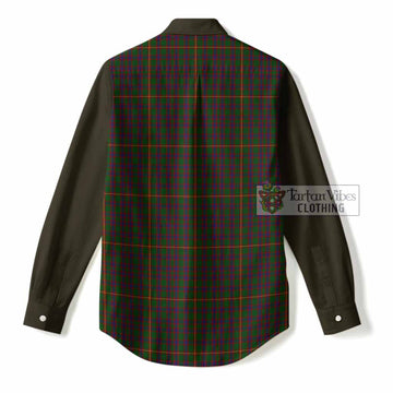 Hall Tartan Accent Women Casual Shirt with Family Crest