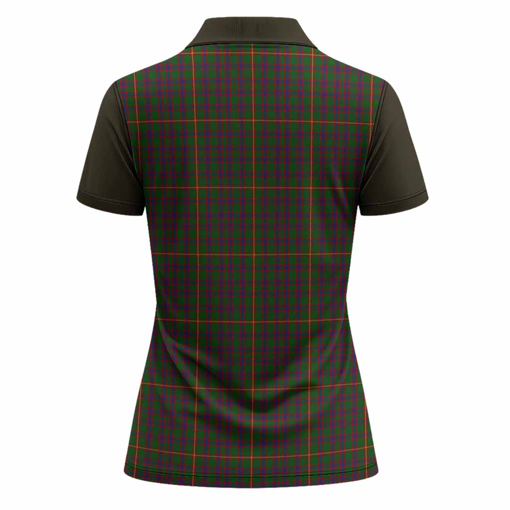 Hall Tartan Accent Women Polo Shirt with Family Crest