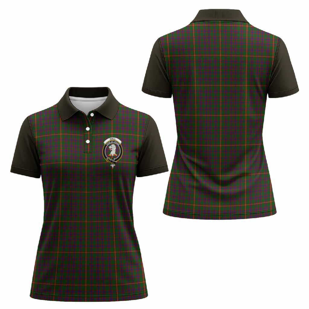 Hall Tartan Accent Women Polo Shirt with Family Crest