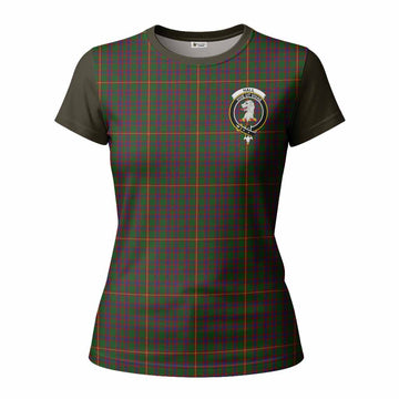 Hall Tartan Accent Women T shirt with Family Crest