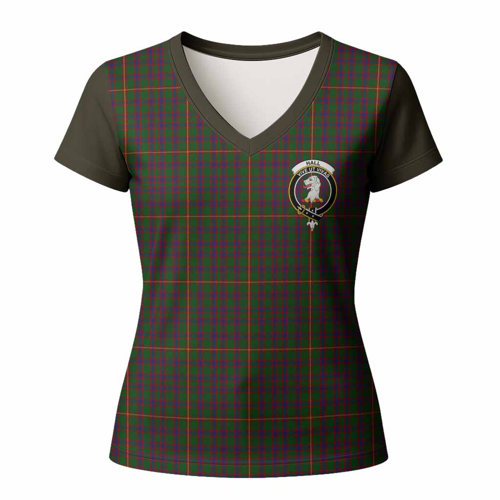 Hall Tartan Accent Women T shirt with Family Crest