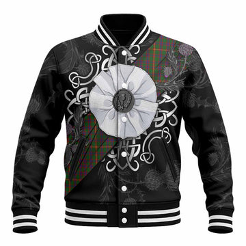 Hall Tartan Baseball Jacket Jacobite White Rose Unisex - Tartan Vibes Clothing