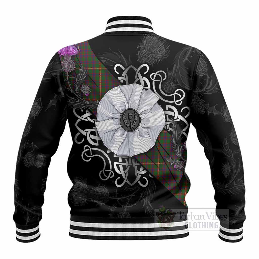 Hall Tartan Baseball Jacket Jacobite White Rose - Tartan Vibes Clothing