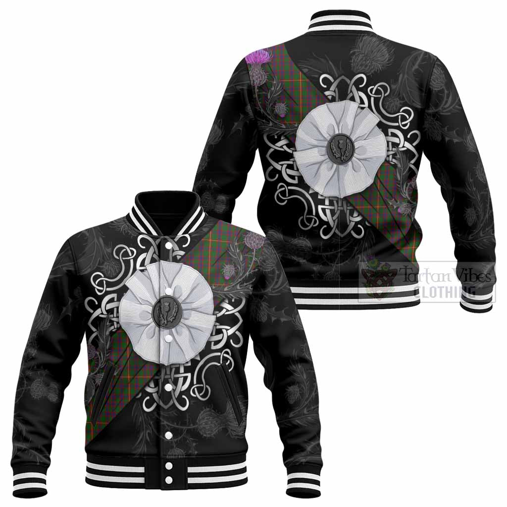 Hall Tartan Baseball Jacket Jacobite White Rose - Tartan Vibes Clothing