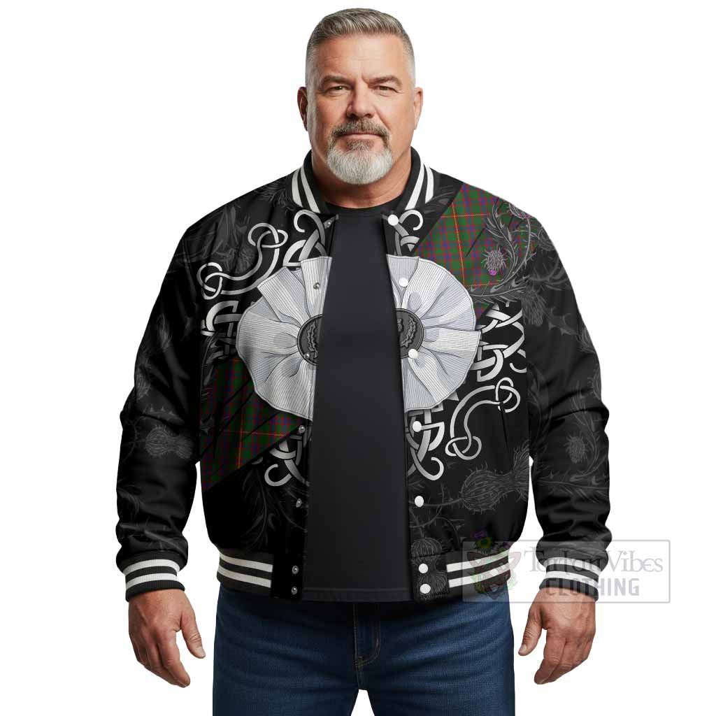 Hall Tartan Baseball Jacket Jacobite White Rose - Tartan Vibes Clothing