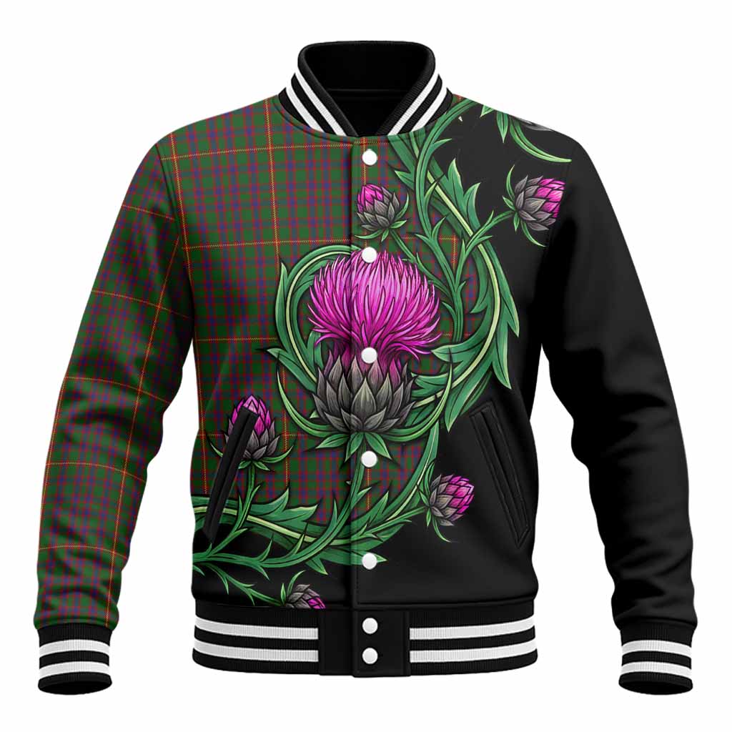 Hall Tartan Baseball Jacket Resilient Scottish Thistle Unisex - Tartan Vibes Clothing