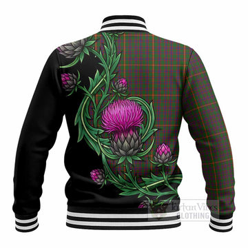 Hall Tartan Baseball Jacket Resilient Scottish Thistle - Tartan Vibes Clothing