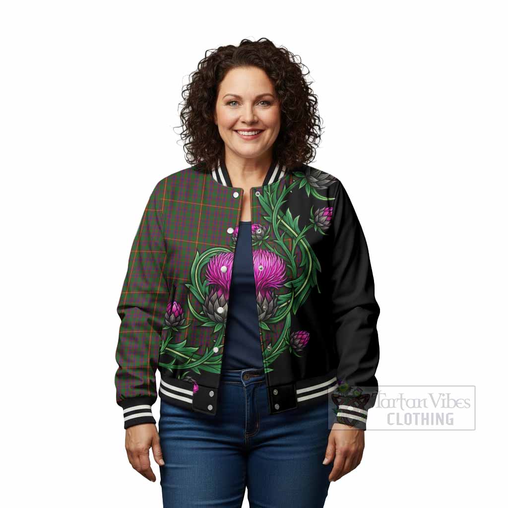 Hall Tartan Baseball Jacket Resilient Scottish Thistle - Tartan Vibes Clothing