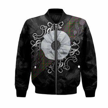 Hall Tartan Bomber Jacket Jacobite White Rose Unisex Black - Tartan Vibes Clothing
