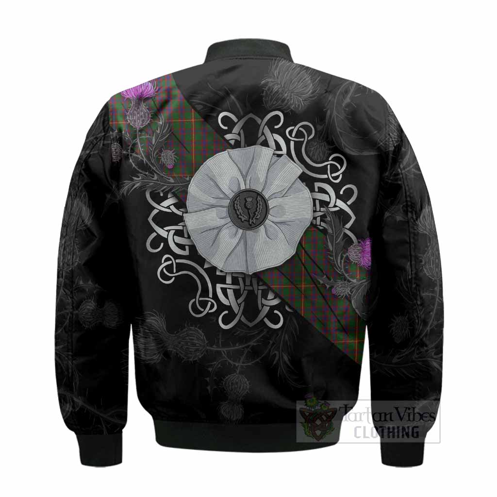 Hall Tartan Bomber Jacket Jacobite White Rose - Tartan Vibes Clothing