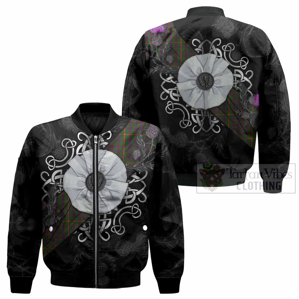 Hall Tartan Bomber Jacket Jacobite White Rose - Tartan Vibes Clothing