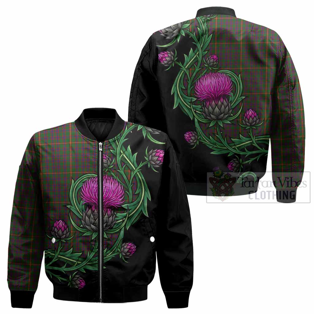 Hall Tartan Bomber Jacket Resilient Scottish Thistle - Tartan Vibes Clothing