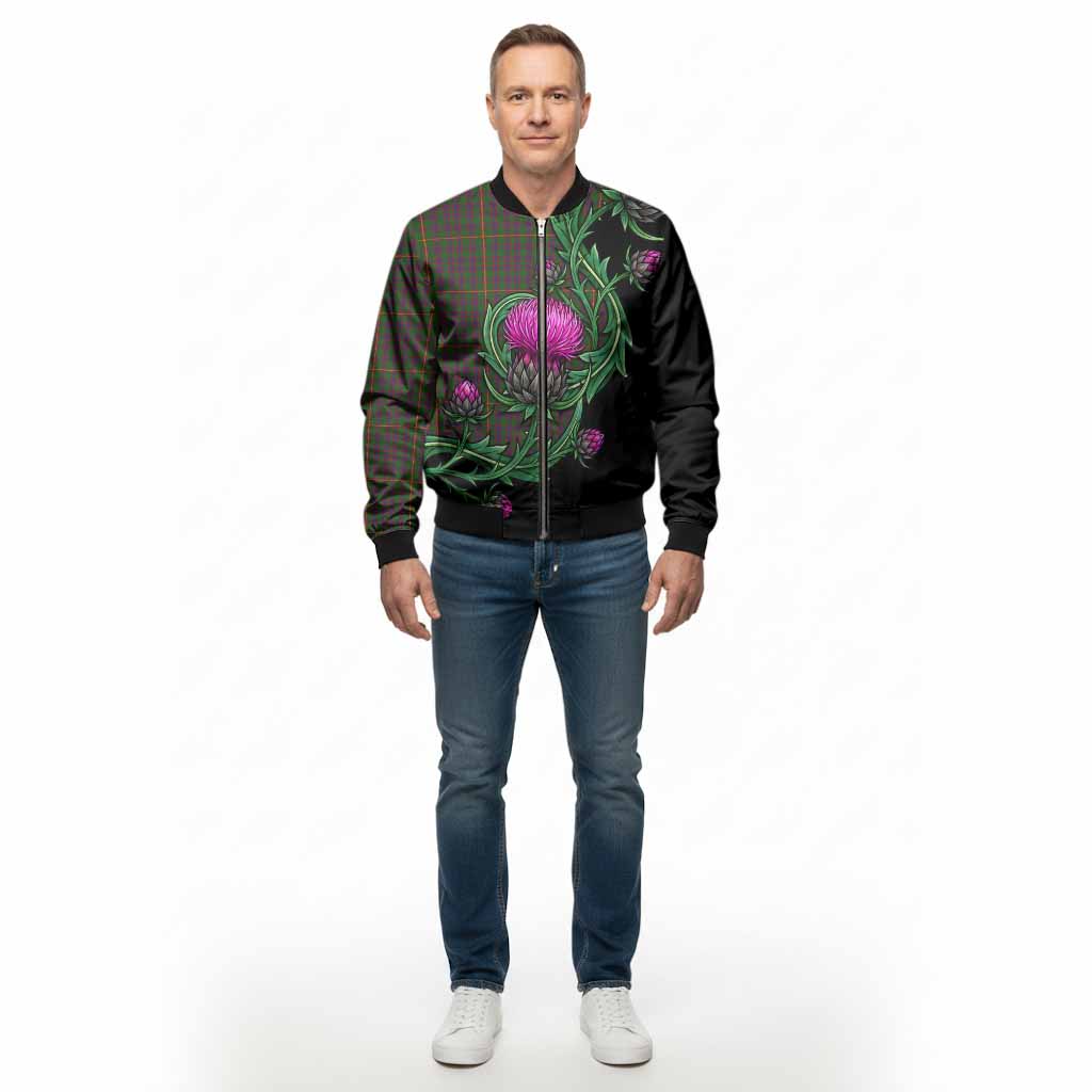 Hall Tartan Bomber Jacket Resilient Scottish Thistle - Tartan Vibes Clothing