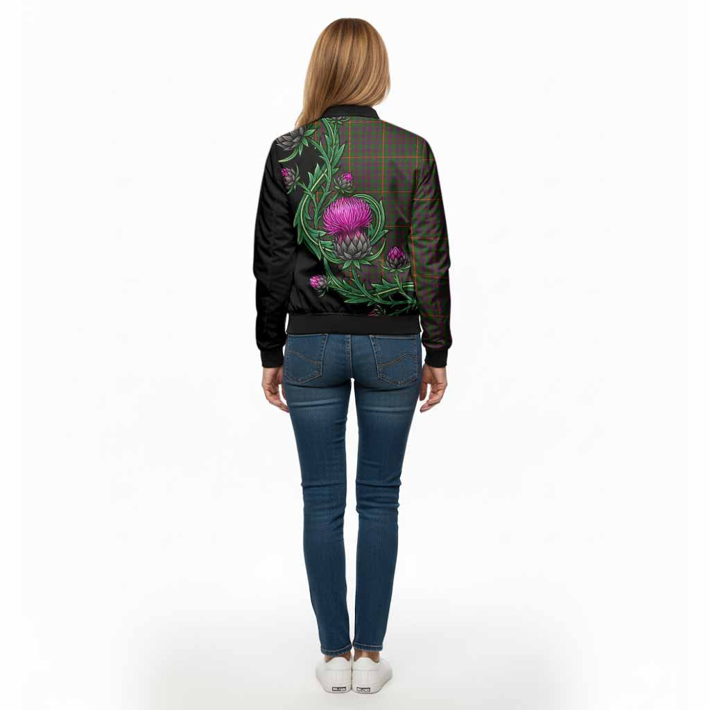 Hall Tartan Bomber Jacket Resilient Scottish Thistle - Tartan Vibes Clothing
