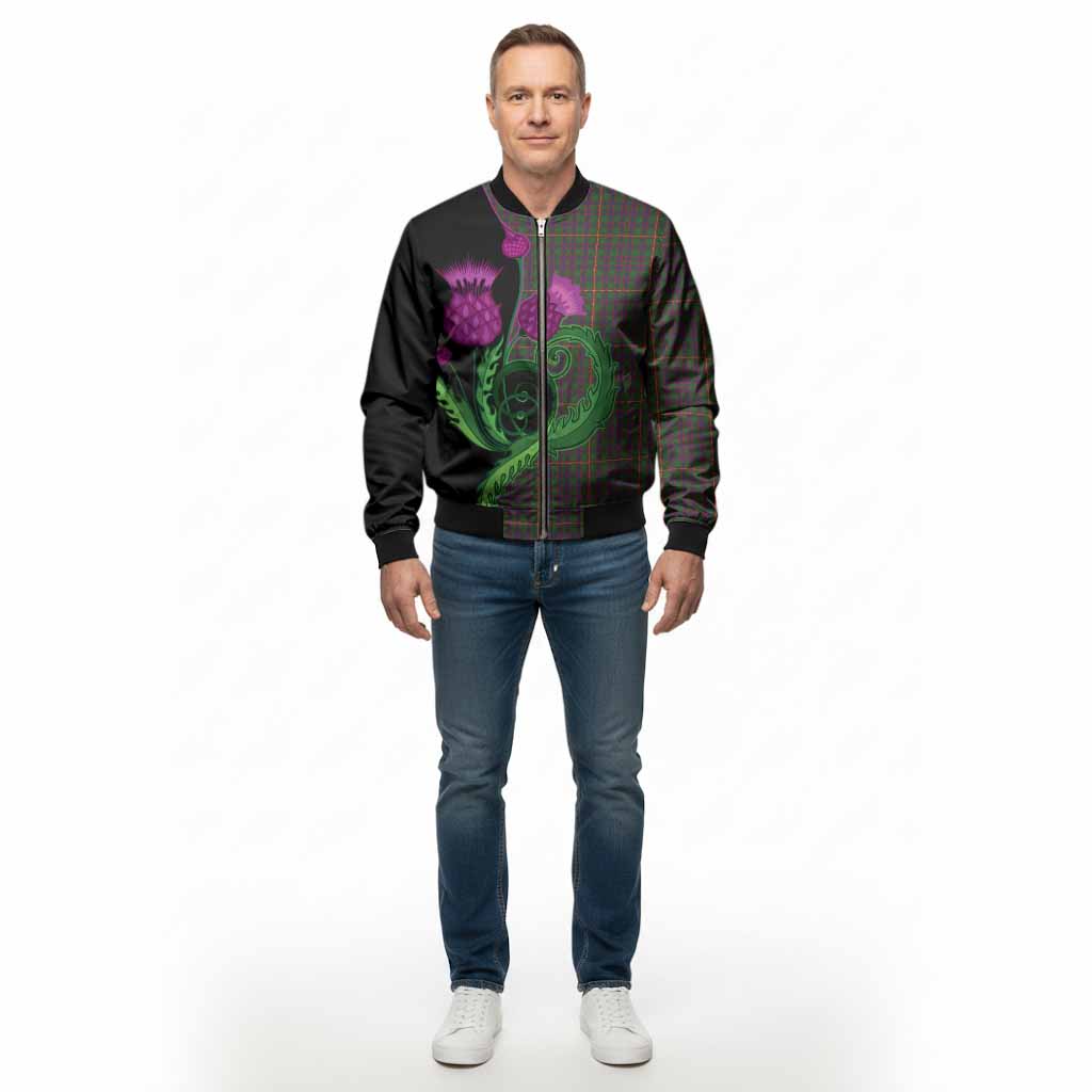 Hall Tartan Bomber Jacket Traditional Scottish Thistle