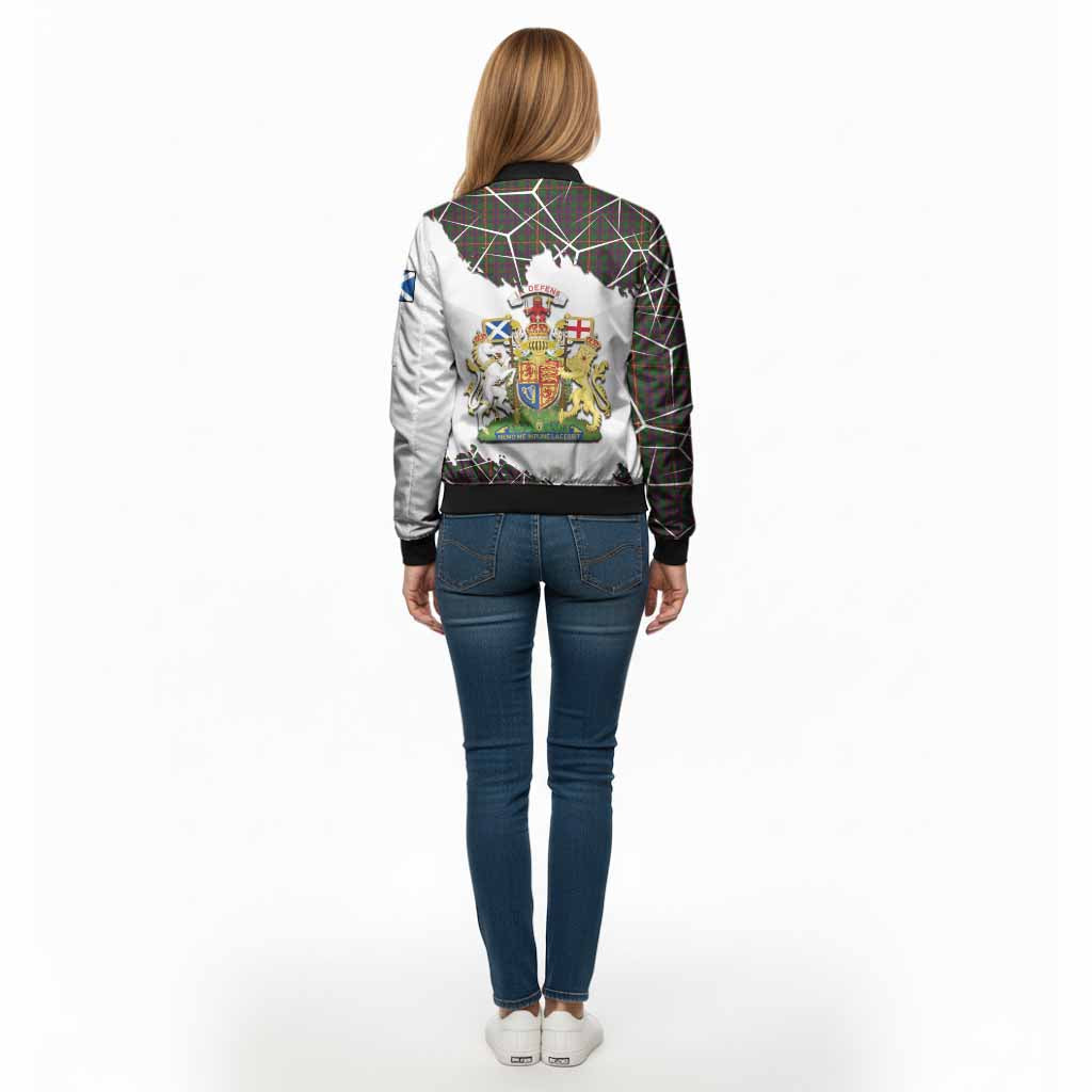 Hall Tartan Bomber Jacket with Family Crest and Lion Rampant Grunge Style