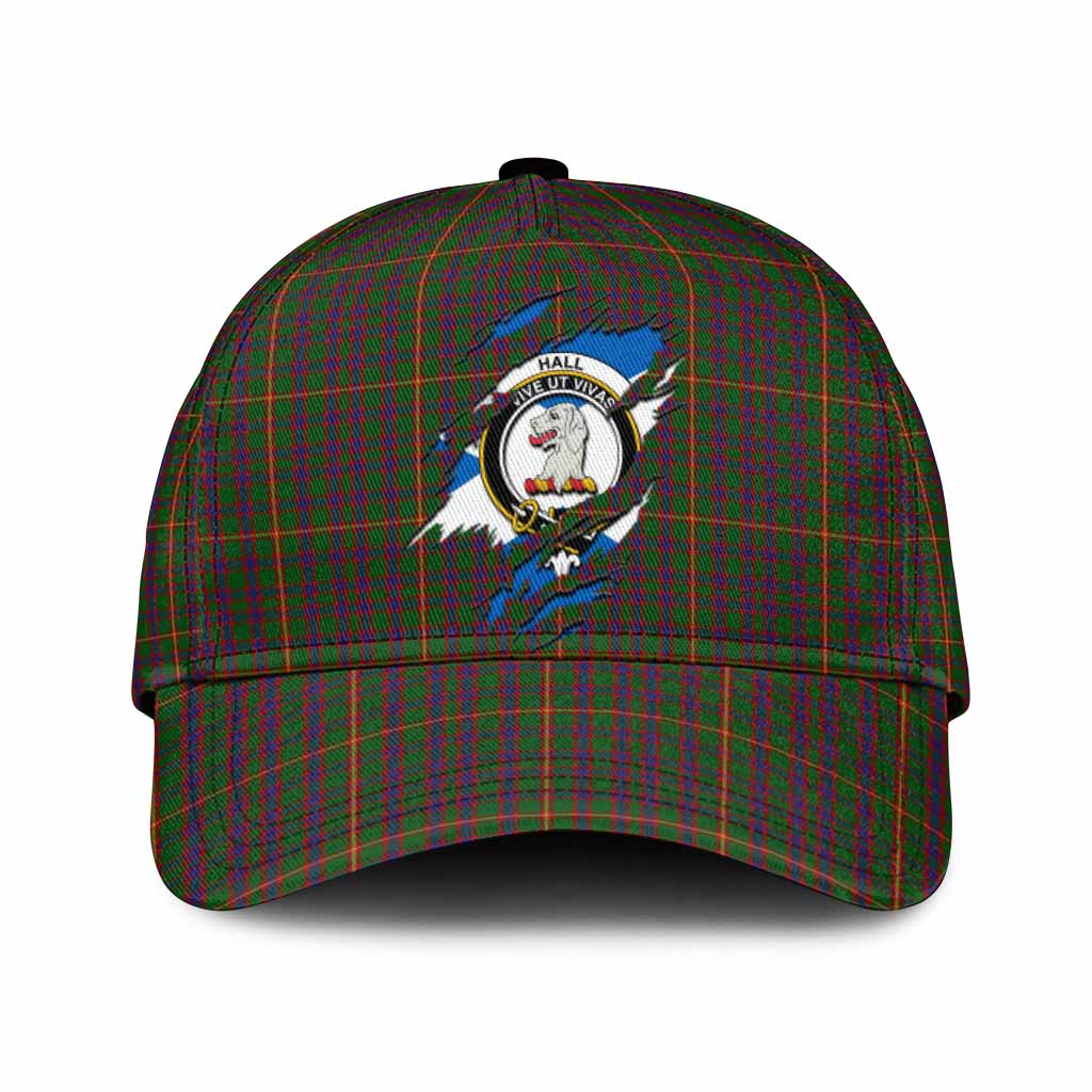 Hall Tartan Classic Cap with Family Crest In Me Style
