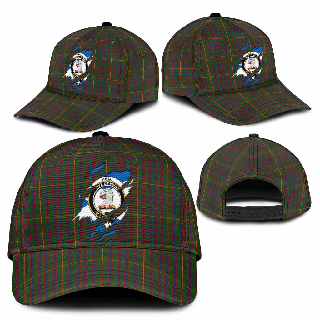 Hall Tartan Classic Cap with Family Crest In Me Style