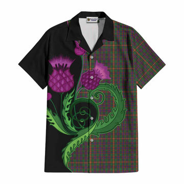 Hall Tartan Cotton Hawaiian Shirt Traditional Scottish Thistle