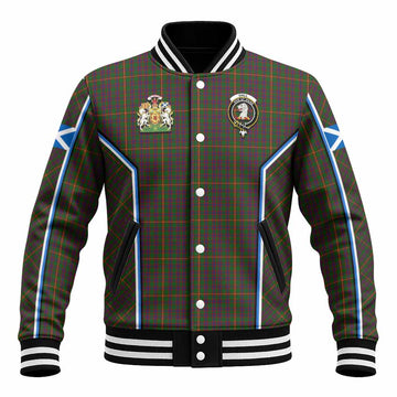 Hall Tartan Crest Baseball Jacket Scotland Coat of Arm Flag Style