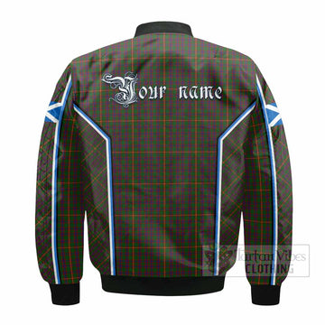 Hall Tartan Crest Bomber Jacket Scotland Coat of Arm Flag Style