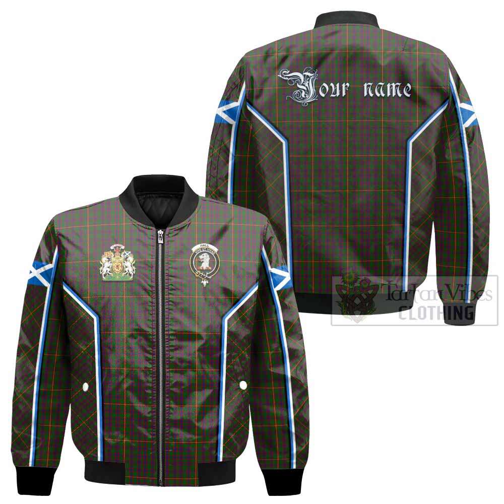 Hall Tartan Crest Bomber Jacket Scotland Coat of Arm Flag Style - Tartan Vibes Clothing