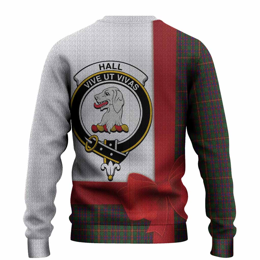 Hall Tartan Crest Christmas Christmas Ugly Sweater Highland Cow Bagpipes Coquette Bow Style
