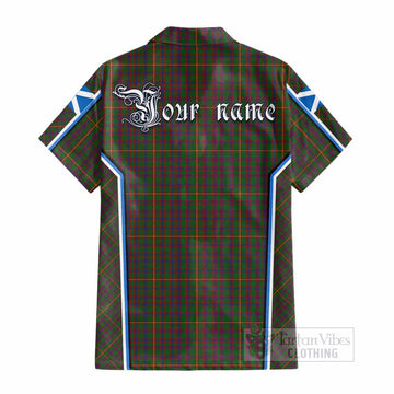 Hall Tartan Crest Cotton Hawaiian Shirt Scotland Coat of Arm Flag Style
