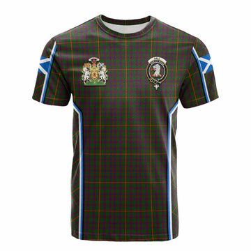 Hall Tartan Crest Cotton T-shirt Scotland Coat of Arm Flag Style - Tartan Vibes Clothing