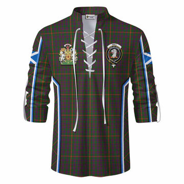 Hall Tartan Crest Ghillie Kilt Shirt Scotland Coat of Arm Flag Style