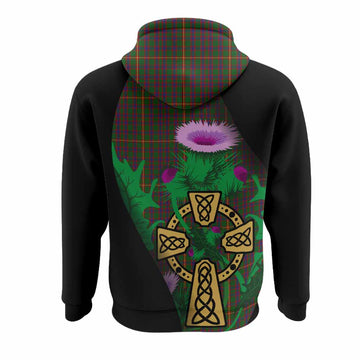 Hall Tartan Crest Hoodie Celtic Cross Thistle Flowers