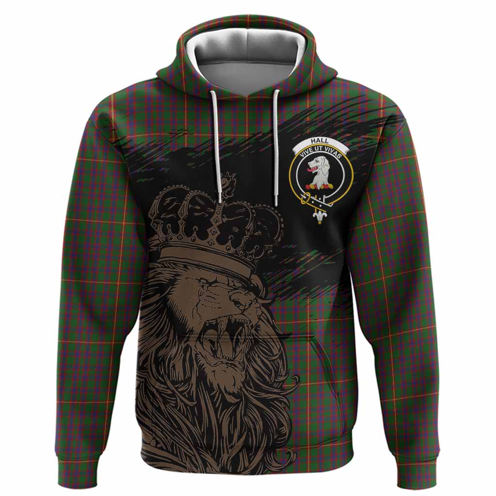Hall Tartan Crest Hoodie Crowned Lion Heritage Style