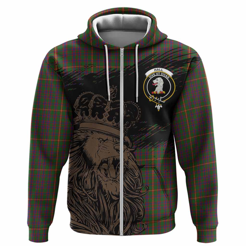Hall Tartan Crest Hoodie Crowned Lion Heritage Style