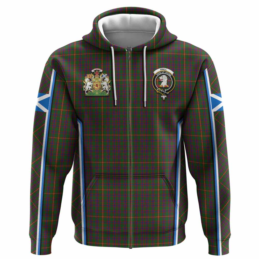 Hall Tartan Crest Hoodie Scotland Coat of Arm Flag Style - Tartan Vibes Clothing